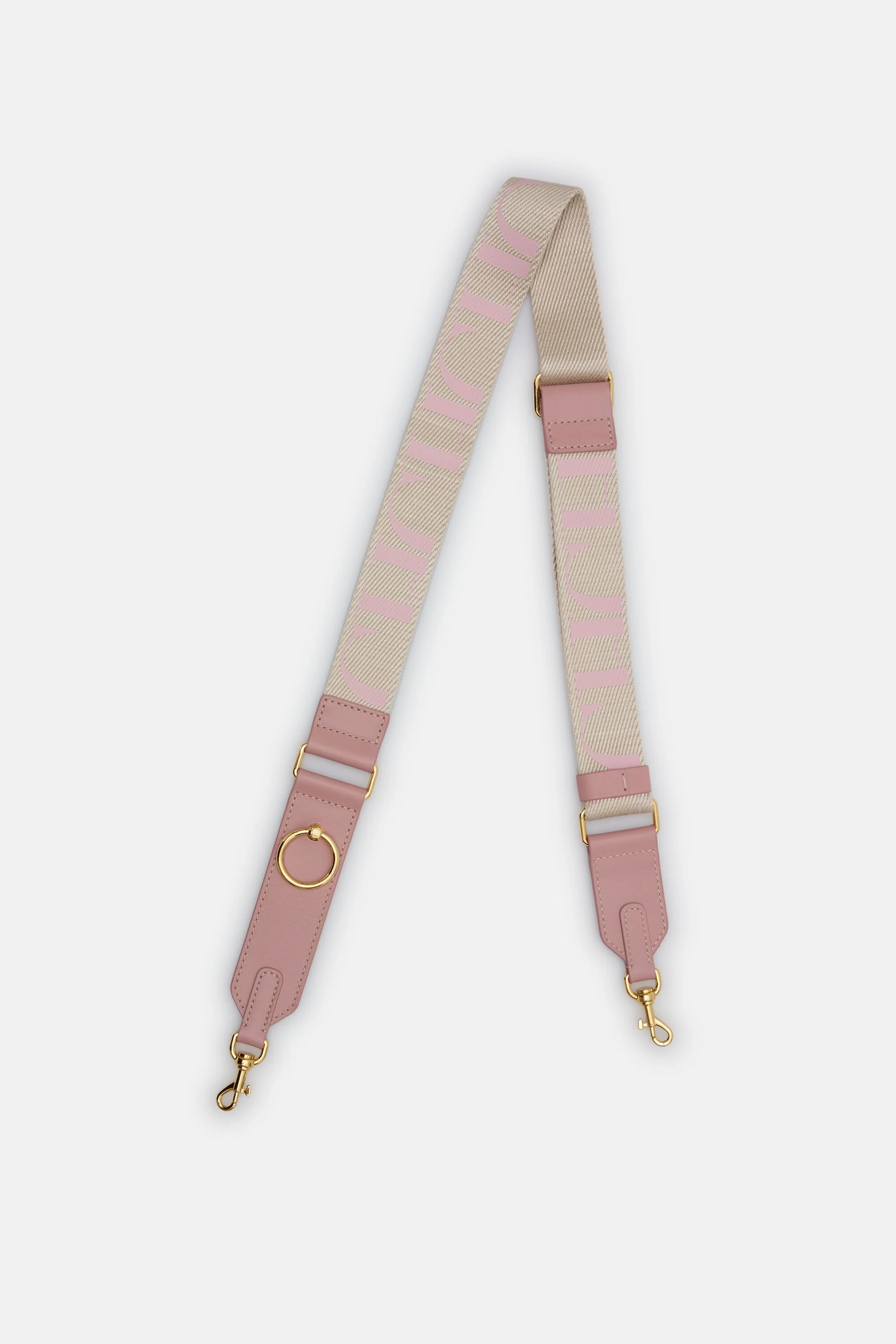 Adjustable Leather and Grosgrain Crossbody Strap