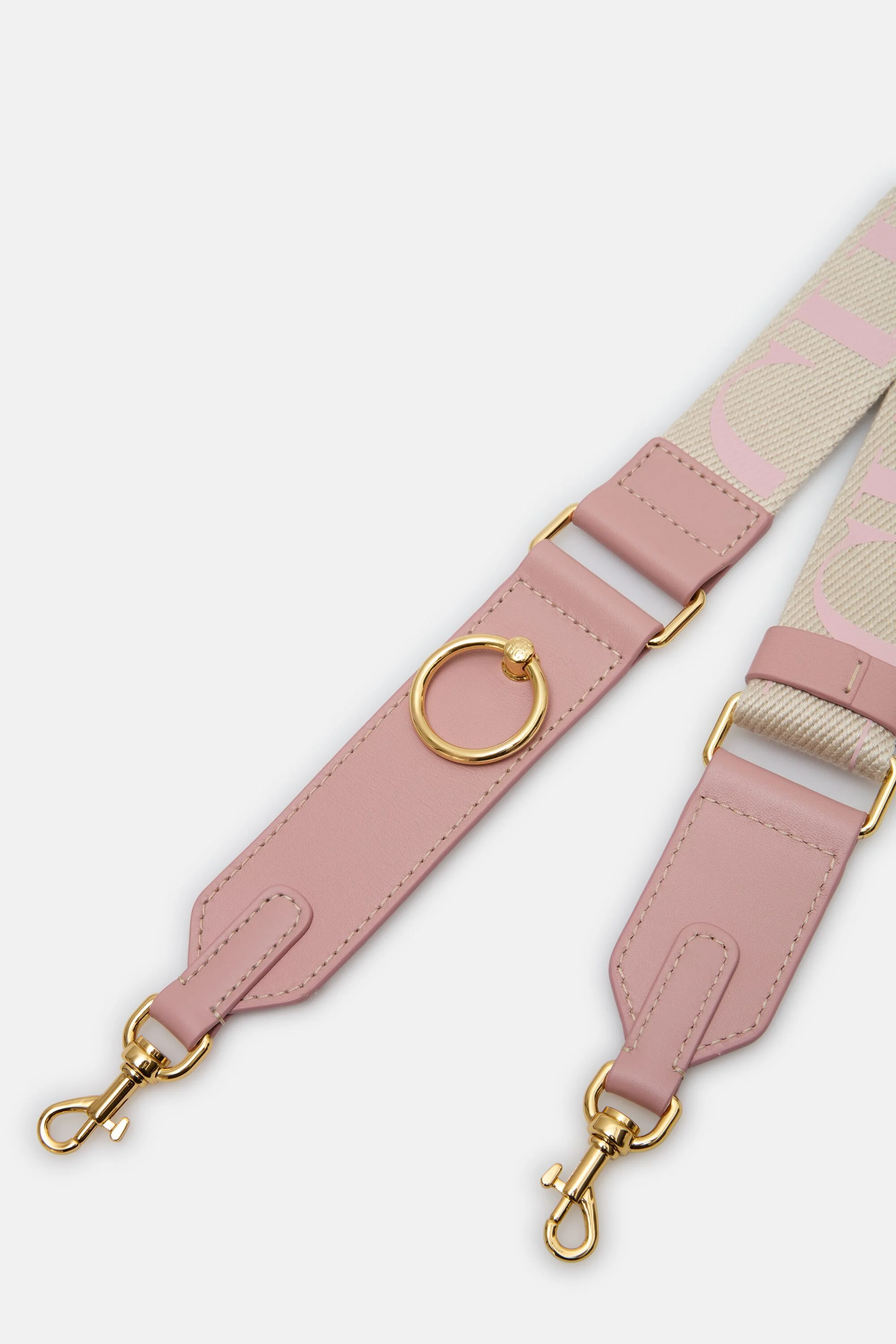 Adjustable Leather and Grosgrain Crossbody Strap