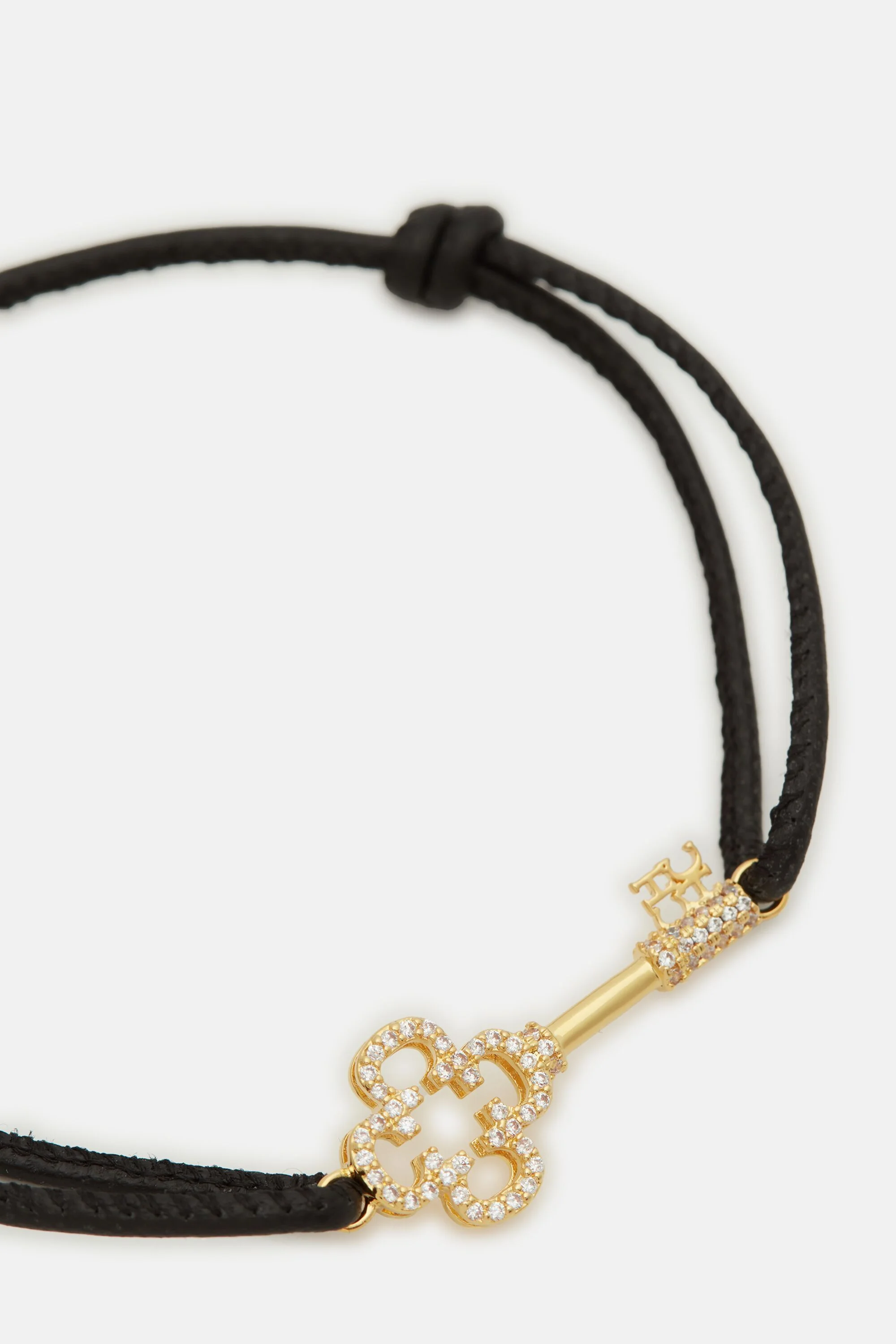 Leather Sweet Icons Rosetta Insignia Keys Bracelet with Crystal