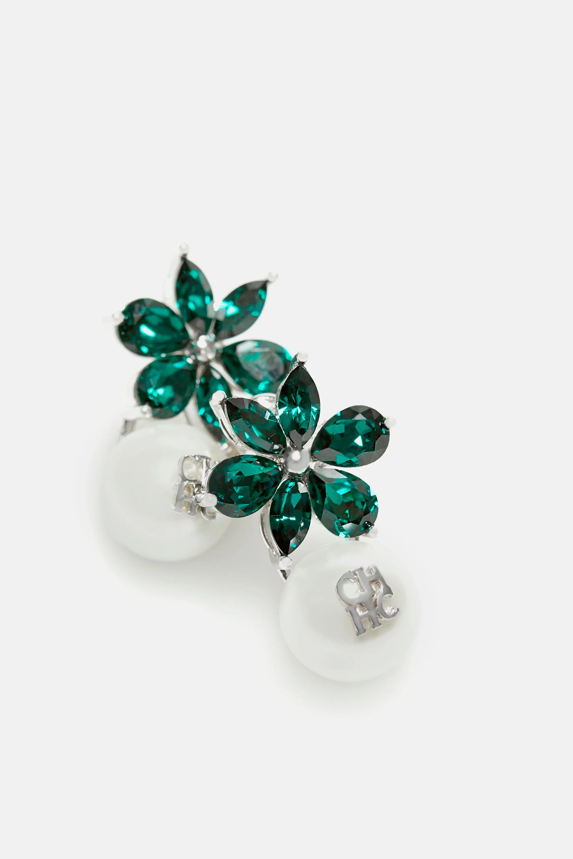 Jasmine Audrey Earrings with Pearl and Crystal